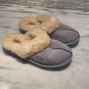 Light blue UGG coquette slippers